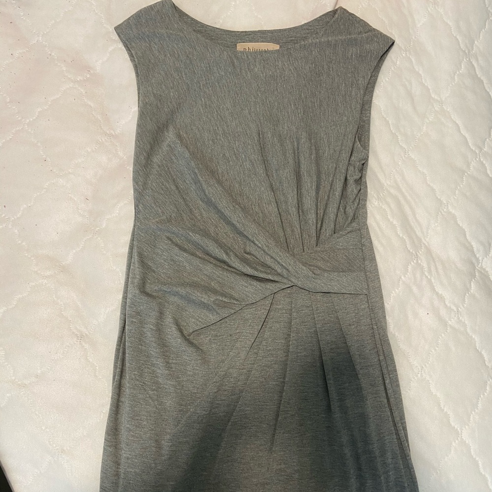 Philosophy gray wrap tie dress S NWT